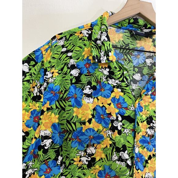 Y2K Disney Mickey Mouse Tropical Camp Shirt XL Hawaiian Vacation Resort Beach 90 - Picture 5 of 13